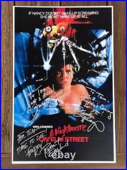 11x17 Autographed Signed To Tom Nightmare On Elm Street Print Cast 3 Autos