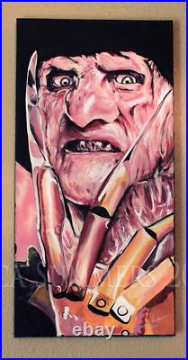 12x24 Freddy Kreuger Nightmare on Elm Street real canvas artist signed painting