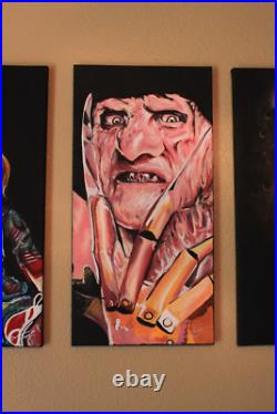 12x24 Freddy Kreuger Nightmare on Elm Street real canvas artist signed painting