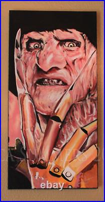 12x24 Freddy Kreuger Nightmare on Elm Street real canvas artist signed painting