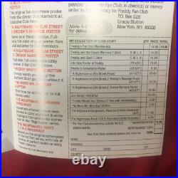 1987 Rare Nightmare On Elm Street 3 Dream Warriors- Freddy Fan Club Order Form