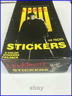 1988 A Nightmare On Elm Street Stickers Original Box (48 pks)-Rare 1988 A Nightmare On Elm Street Stickers Original Box (48 pks)-Rare