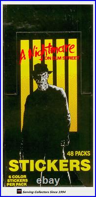 1988 Comic Image A Nightmare On Elm Street Stickers Box (48 pks)x 3-Value, Rare