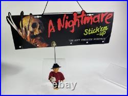 1988 NIGHTMARE ON ELM STREET Hanging Store Display Sign FREDDY KRUEGER Stick-Up