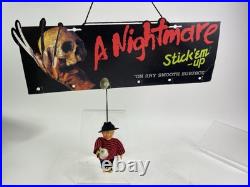 1988 NIGHTMARE ON ELM STREET Hanging Store Display Sign FREDDY KRUEGER Stick-Up