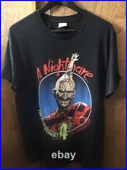 1988 Vintage A nightmare on elm street 4 Shirt Dream master Freddy Krueger MD/LG