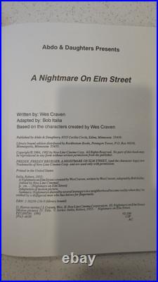 1992 A Nightmare On Elm Street Italia Abdo & Daughters Hardcover Book 1992 A Nightmare On Elm Street Italia Abdo & Daughters Hardcover Book