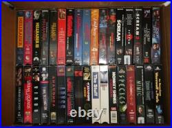 34 Horror VHS Tapes Nightmare On Elm Street Hellraiser Scream Stuff SEALED Lot