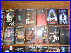 34 Horror VHS Tapes Nightmare On Elm Street Hellraiser Scream Stuff SEALED Lot