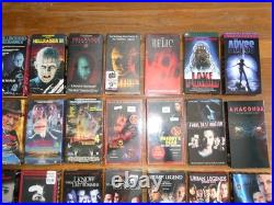 34 Horror VHS Tapes Nightmare On Elm Street Hellraiser Scream Stuff SEALED Lot