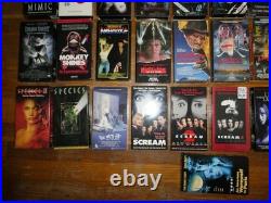 34 Horror VHS Tapes Nightmare On Elm Street Hellraiser Scream Stuff SEALED Lot