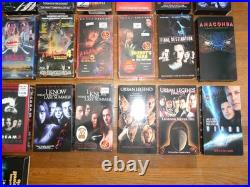 34 Horror VHS Tapes Nightmare On Elm Street Hellraiser Scream Stuff SEALED Lot