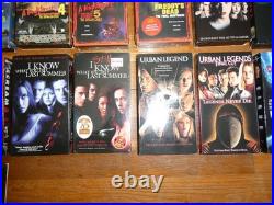 34 Horror VHS Tapes Nightmare On Elm Street Hellraiser Scream Stuff SEALED Lot