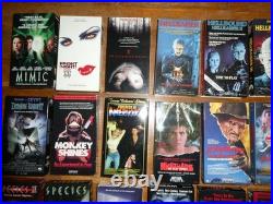 34 Horror VHS Tapes Nightmare On Elm Street Hellraiser Scream Stuff SEALED Lot