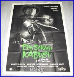 A NIGHTMARE ON ELM STREET 1984 Wes Craven ORIGINAL 2 Sheet Turkish Movie Poster