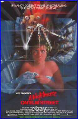 A NIGHTMARE ON ELM STREET MOVIE POSTER 27x41 ODAMAGED FOLDED WES CRAVEN HORROR