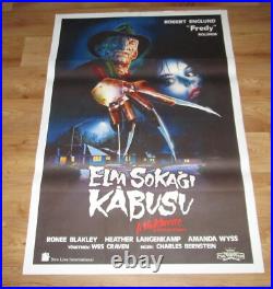 A NIGHTMARE ON ELM STREET Wes Craven HORROR 1984 UNIQUE Turkish Movie Poster A NIGHTMARE ON ELM STREET Wes Craven HORROR 1984 UNIQUE Turkish Movie Poster