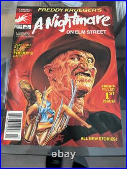 A NIghtmare On Elm Street #1 #2 Marvel 1989 Flat tight and glossy beauties