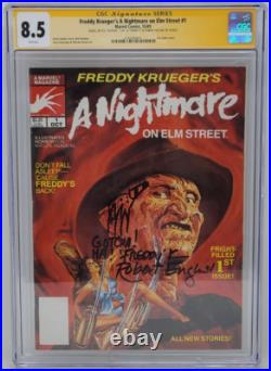 A Nightmare On Elm Street #1 Marvel 1989 Cgc 8.5 Robert Englund Signed
