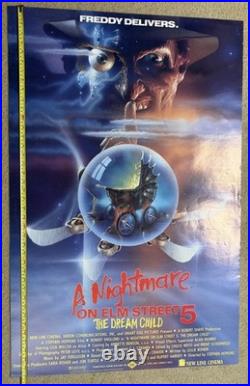 A Nightmare On Elm Street 5 Original 27 x 41 UK Movie Poster 1989 New Line