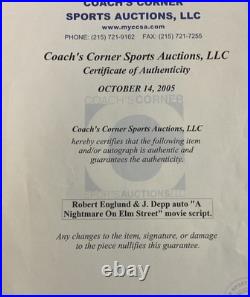 A Nightmare On Elm Street Autograph Script & DVD With COA and Frame