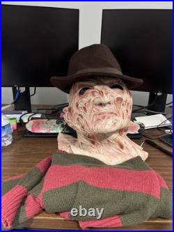 A Nightmare On Elm Street Freddy Krueger Latex Mask W Hat & Sweater Nwt