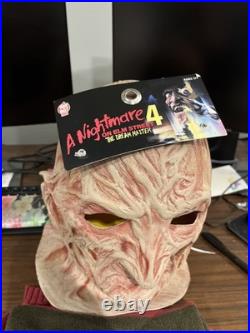 A Nightmare On Elm Street Freddy Krueger Latex Mask W Hat & Sweater Nwt