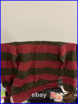 A Nightmare On Elm Street Freddy Krueger Latex Mask W Hat & Sweater Nwt