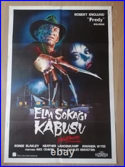 A Nightmare On Elm Street Original Turkish Movie Poster 1984 Rare