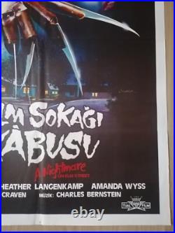 A Nightmare On Elm Street Original Turkish Movie Poster 1984 Rare