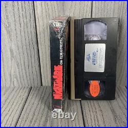 A Nightmare on Elm Street 1985 VHS MEDIA Double Flap Part Shrink watermark