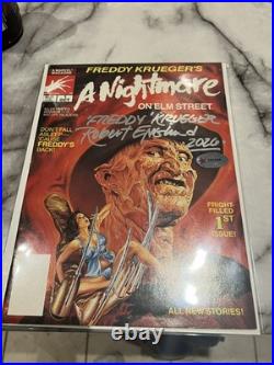 A Nightmare on Elm Street #1 Signed Robert Englund COA Marvel Magazine 1989