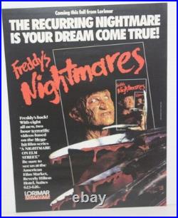 A Nightmare on Elm Street Freddy's Nightmares VHS Lorimar 1988 Promo Poster