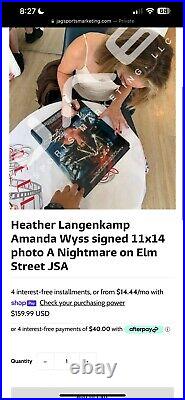 A Nightmare on Elm Street Heather Langenkamp Amanda Wyss Signed 11x14 Photo JSA