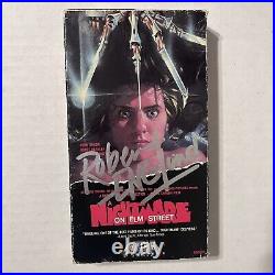 A Nightmare on Elm Street VHS MEDIA Signed By Robert Englund Freddy Krueger