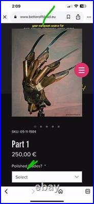 Custom Made Freddy Leather Glove Freddy Krueger The Nightmare On Elm Street