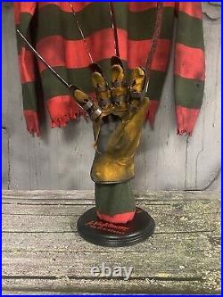 Freddy Krueger Metal Glove and Display Stand A Nightmare On Elm Street Prop