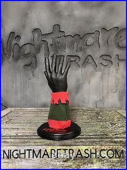 Freddy Krueger Metal Glove and Display Stand A Nightmare On Elm Street Prop