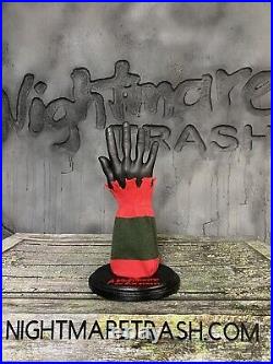 Freddy Krueger Metal Glove and Display Stand A Nightmare On Elm Street Prop