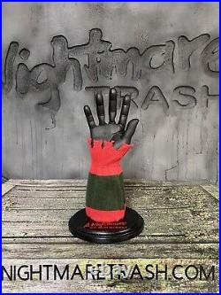 Freddy Krueger Metal Glove and Display Stand A Nightmare On Elm Street Prop