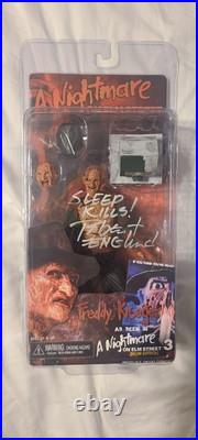 Freddy Krueger Nightmare On Elm Street NECA Action Figure Signed Robert England