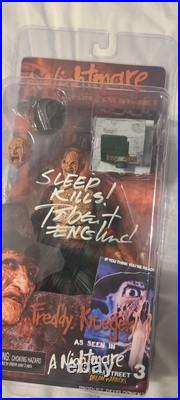 Freddy Krueger Nightmare On Elm Street NECA Action Figure Signed Robert England