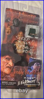 Freddy Krueger Nightmare On Elm Street NECA Action Figure Signed Robert England