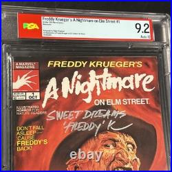 Freddy Krueger's A Nightmare on Elm Street #1 PSA 9.2 Newsstand Robert Englund