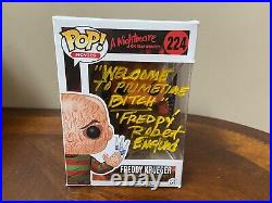 Funko Pop Nightmare Elm Street Freddy Kreuger 224 Signed ROBERT ENGLUND WITH COA