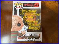 Funko Pop Nightmare Elm Street Freddy Kreuger 224 Signed ROBERT ENGLUND WITH COA