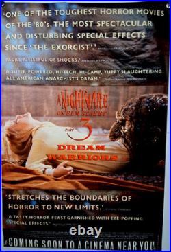 HUGE RARE Subway Poster Nightmare on the Elm Street 3 (1987) PROMO Rare Art