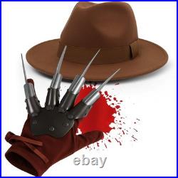 Halloween Creepy Killer Nightmare on Elm Street Hat & Claw Freddy Accessory Set