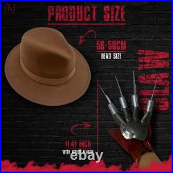 Halloween Nightmare On ELM Street Creepy Movie Freddy Horror Hat & Claw Glove Halloween Nightmare On ELM Street Creepy Movie Freddy Horror Hat & Claw Glove