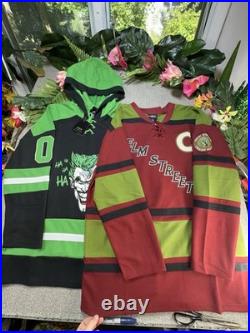 Joker + NIGHTMARE ON ELM STREET FREDDY KRUEGE Jerseys NEW M Villains Halloween